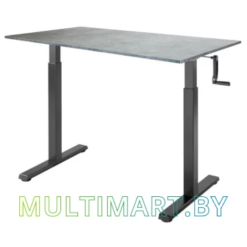 Стол для работы стоя ErgoSmart Manual Desk Compact 1380x800x18 мм (бетон Чикаго/черный)